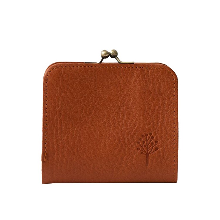 [Kanmi.] ドロップツリー がま口コンパクトウォレット WL23-44　キャメル