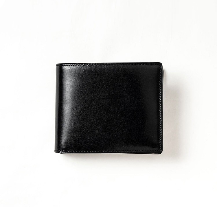 [Orice]オリーチェレザー二つ折り財布　ブラック [名入れ無料]