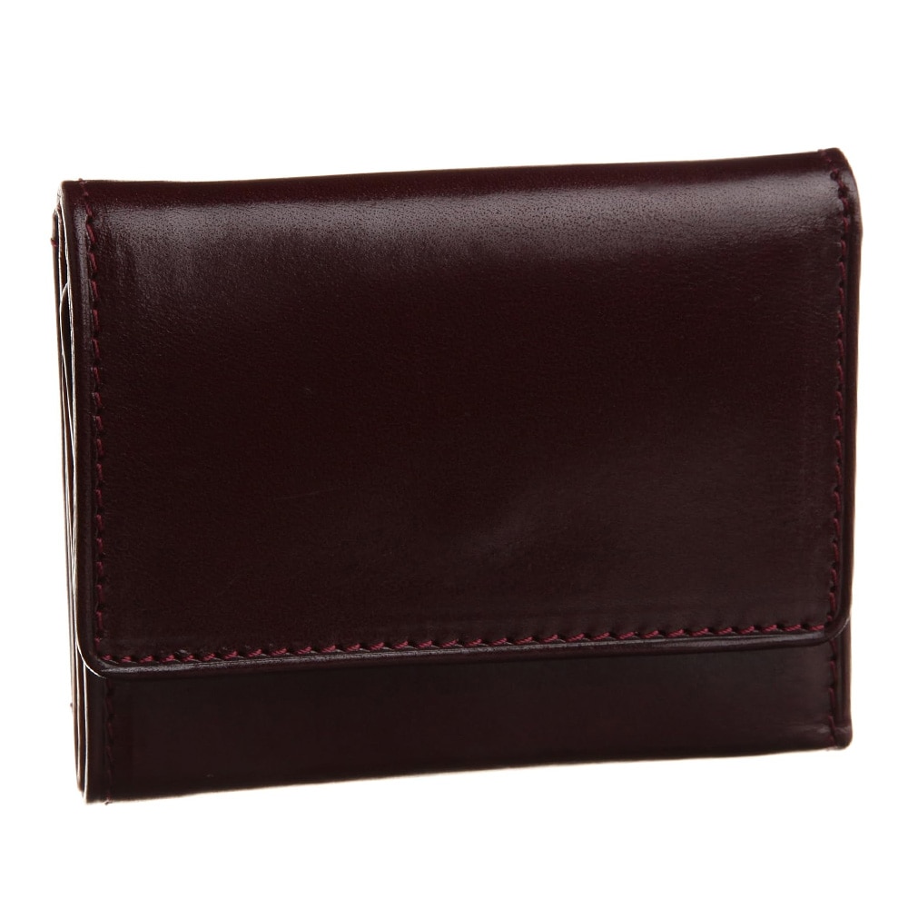 [ORICE]イタリア製オリーチェレザー 三つ折り財布 バーガンディ [名入れ無料]