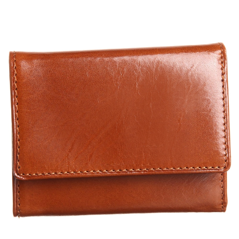 [ORICE]イタリア製オリーチェレザー 三つ折り財布 ゴールド [名入れ無料]