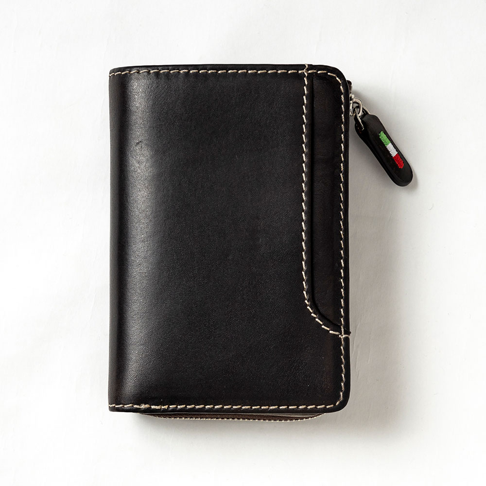 [ORICE]イタリア製オリーチェバケッタレザー  ミディウォレット ダークブラウン [名入れ無料]