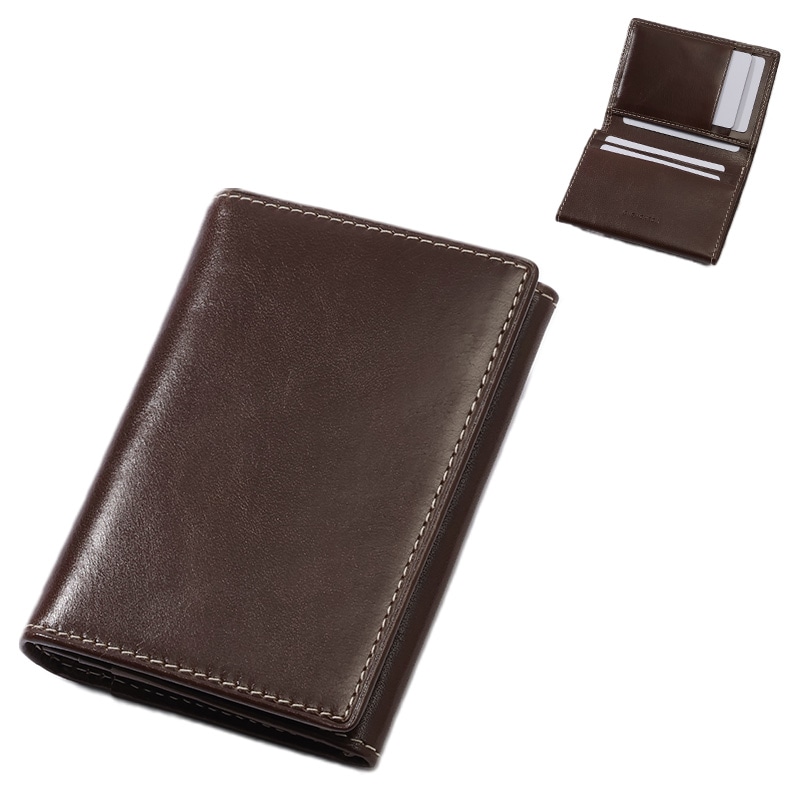 [GLENCHECK]イタリアンレザー カードケース 名刺入れ ダークブラウン [名入れ無料]