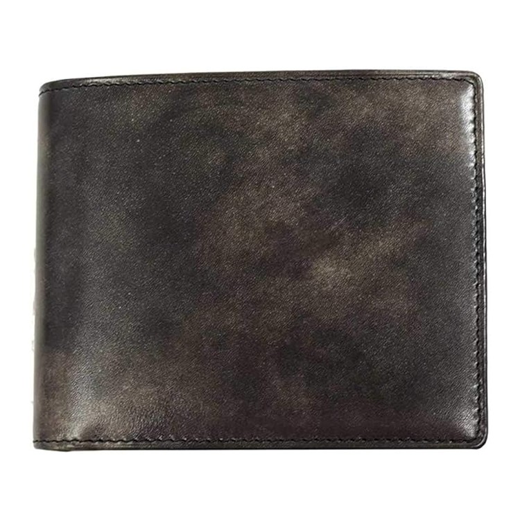 [Snobbist]ミュージアムカーフ 二つ折り財布　ブラック [名入れ無料]