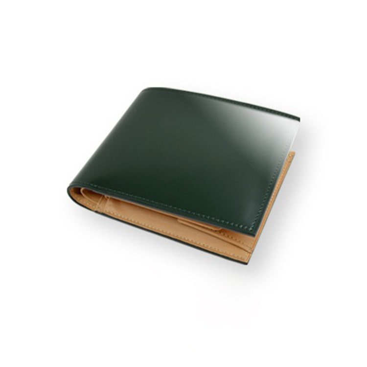[FLYING HORSE]コードバン 二つ折り財布　グリーン [名入れ無料]