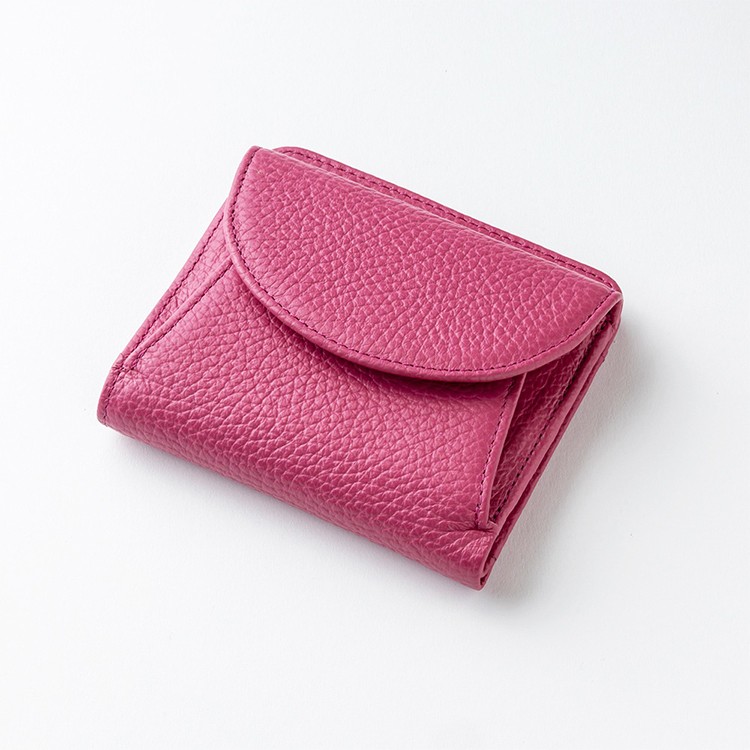 [Ｍiss kyouko] 日本製 マネースルー 二つ折り財布 ピンク