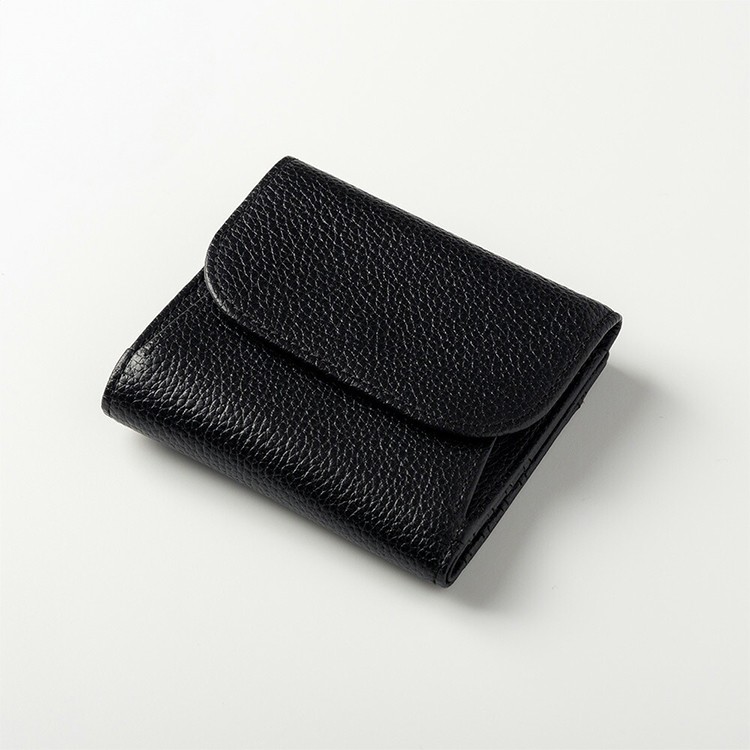 [GLENCHECK]マネースルー二つ折り財布 ブラック [名入れ無料]