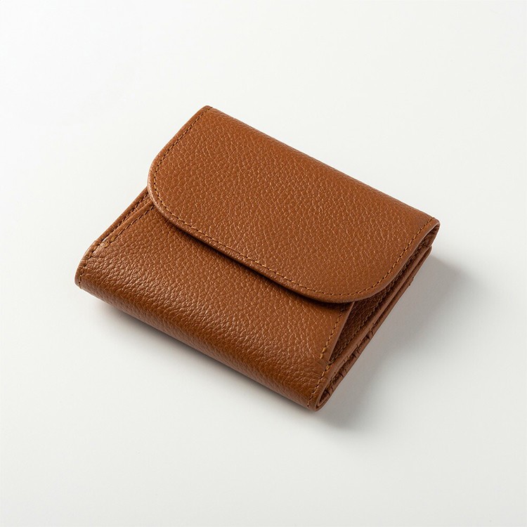 [GLENCHECK]マネースルー二つ折り財布 ブラウン [名入れ無料]