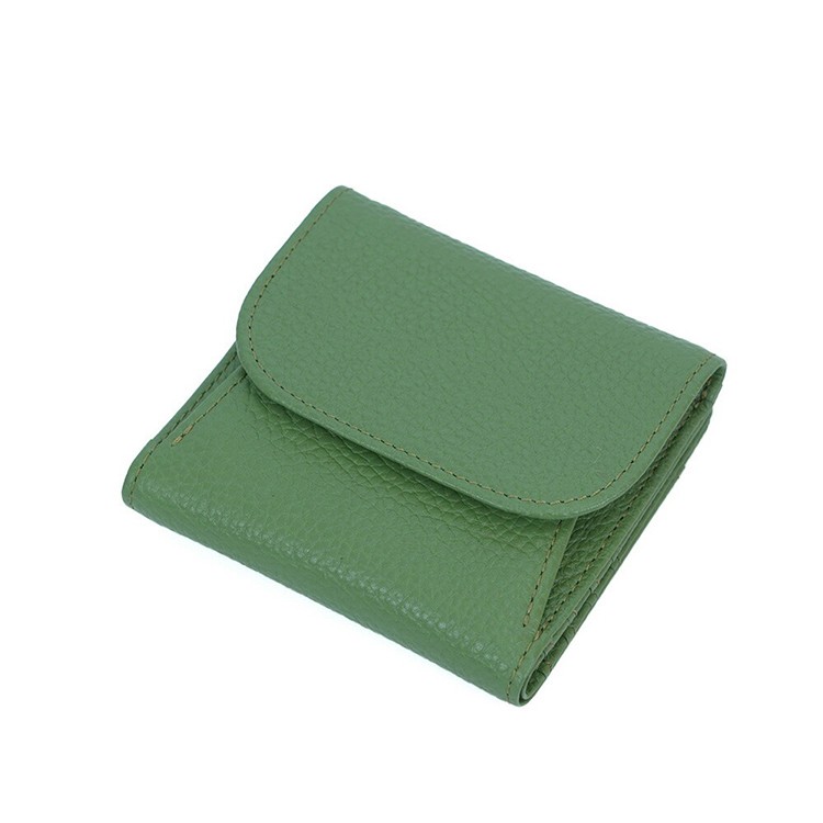 [GLENCHECK]マネースルー二つ折り財布 ライトグリーン [名入れ無料]