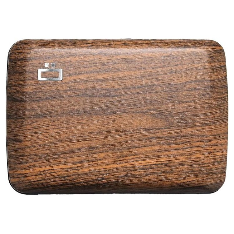 [OGON]フランス製アルミカードホルダー SMART CASE V2 ダークブラウン [名入れ無料]