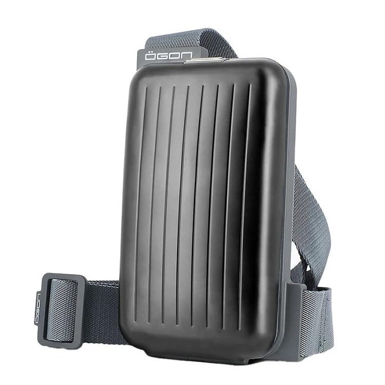 [OGON]フランス製 アルミ スリングバッグ  ブラック