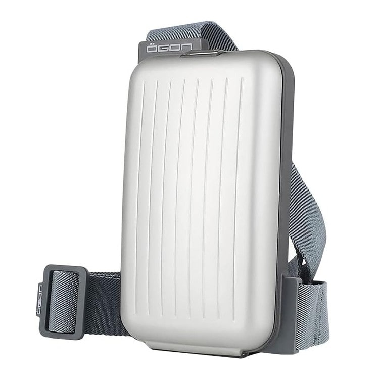 [OGON]フランス製 アルミ スリングバッグ  シルバー