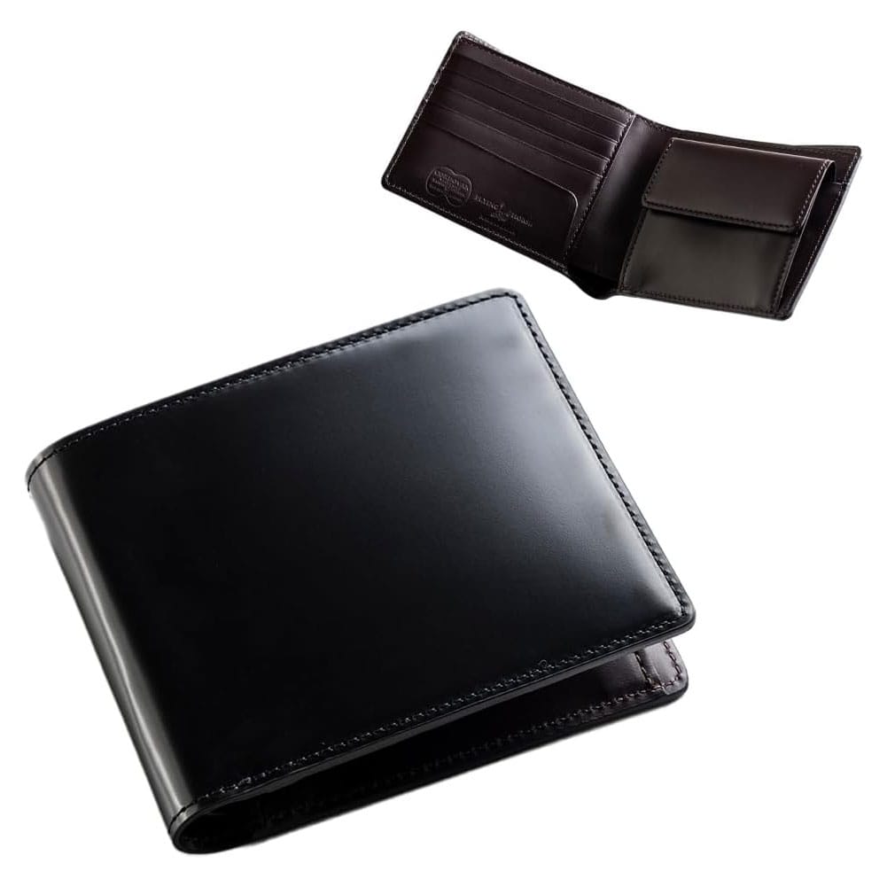 [FLYING HORSE]日本製コードバン二つ折り財布 ブラック