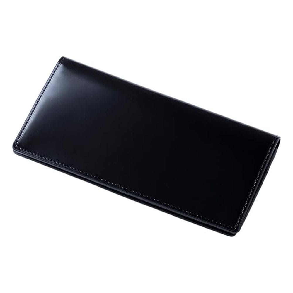 [FLYING HORSE]日本製 コードバンレザー 長札財布 ブラック [名入れ無料]