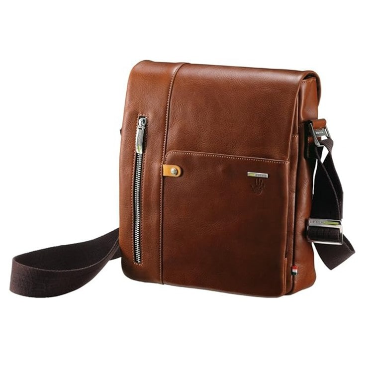 [ACCIAIO]イタリア製 バケッタレザー フラップショルダーバッグ