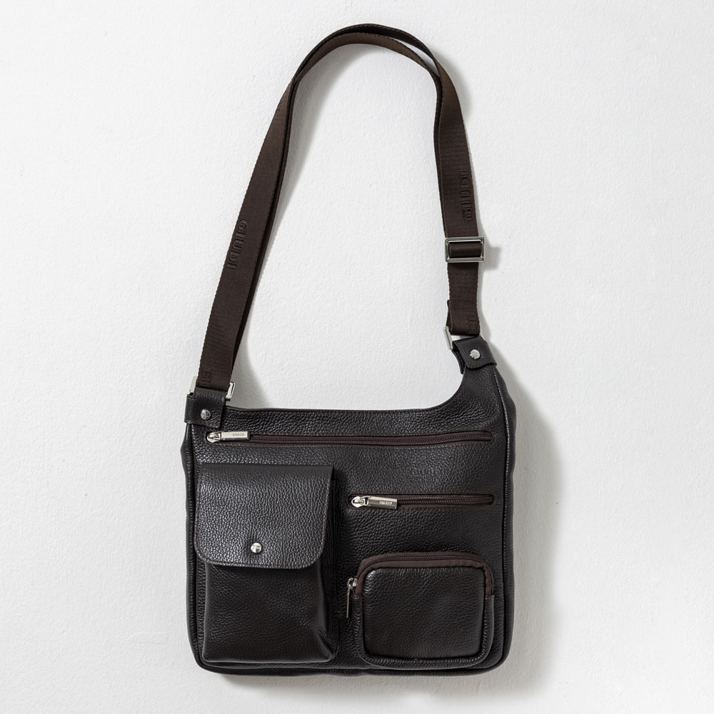 [GIUDI]イタリア製 ボディバッグ ショルダーバッグ 本革 チョコ