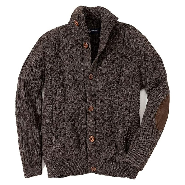 [JM COOPER]英国製フィッシャーマンズカーディガン　ブラウン　L