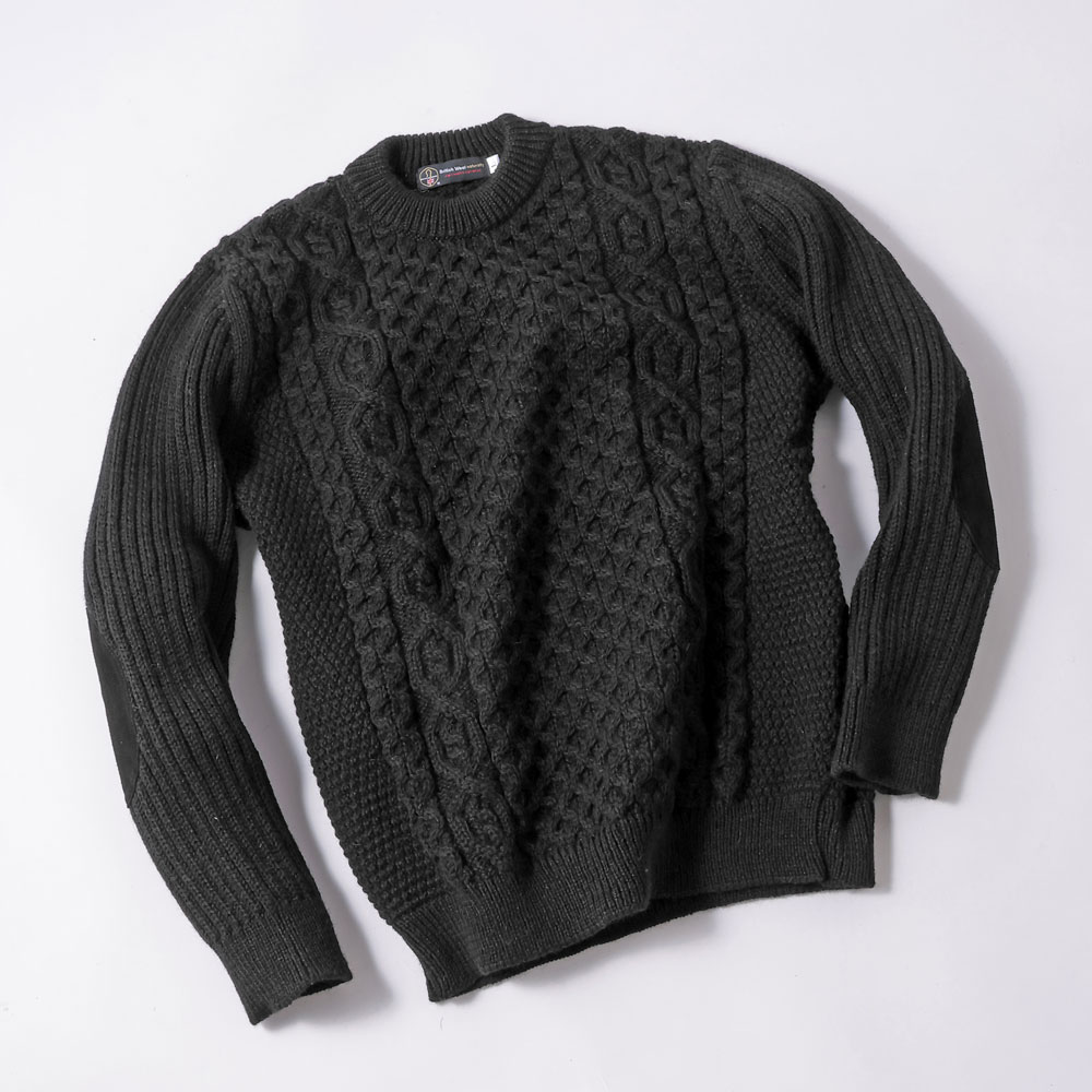 [JM COOPER]英国製フィッシャーマンズセーター　ブラック　L