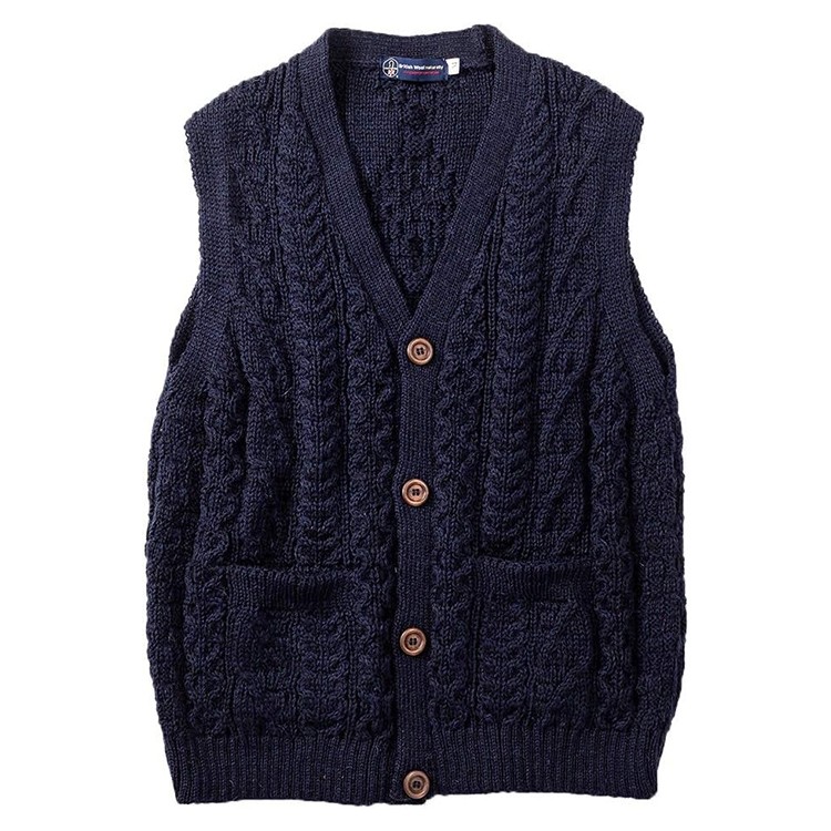 [JM COOPER]英国製 フィッシャーマンズ ベスト　ネイビー　M