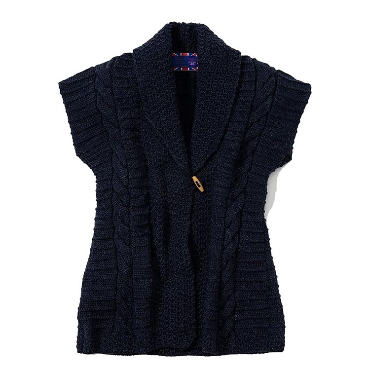 [JM COOPER]英国製ロング丈ショールベスト　デニム　M