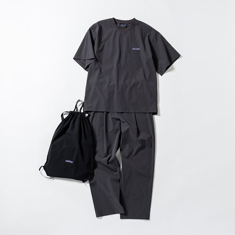 ［THOUSAND MILE］SHORT SLEEVE T-SHIRT & LONG PANTS SET 2025　チャコール　XL