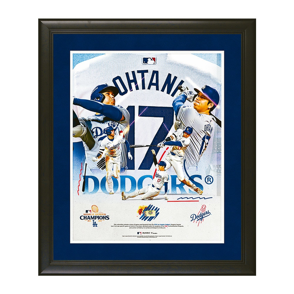 大谷翔平 ドジャースワールドシリーズ優勝記念 2024年シーズン使用球カットピース入りコラージュ