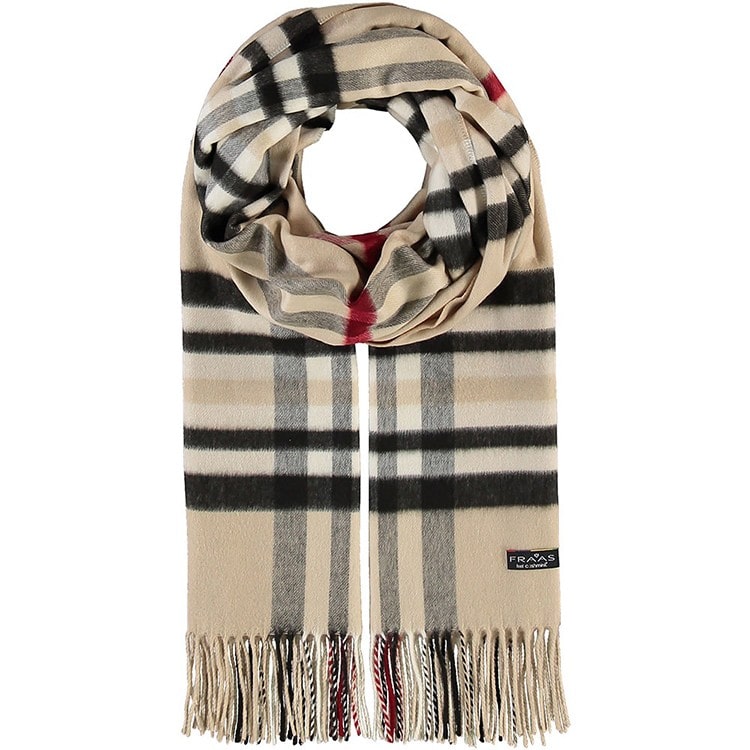 [FRAAS] サステナストール　カシミンクフラースチェック　クリームベージュ