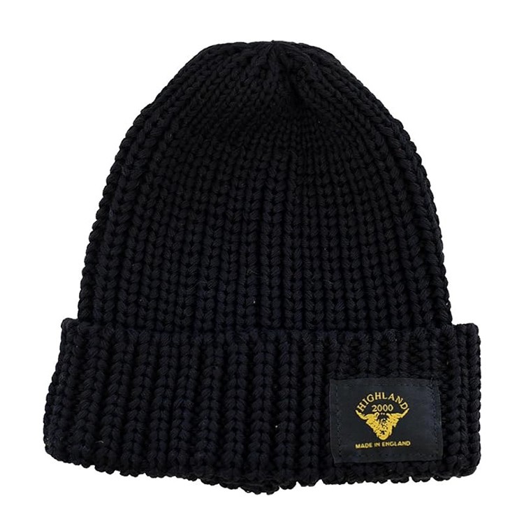 [HIGHLAND2000]英国製 コットン コットン ワッチキャップ  ブラック [ネコポス便出荷]