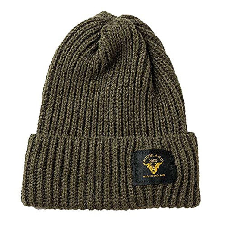 [HIGHLAND2000]英国製 アルパカニットキャップ オリーブ [ネコポス便出荷]