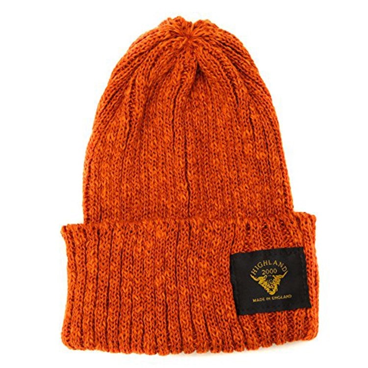 [HIGHLAND2000]英国製 コットン リブニット キャップ  オレンジ [ネコポス便出荷]