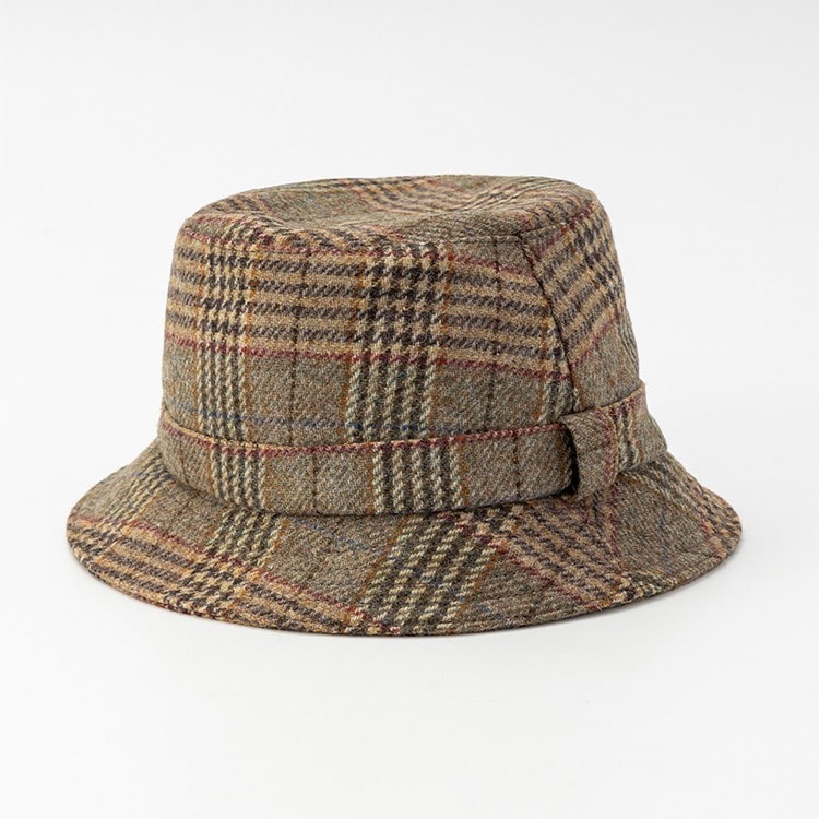 [Glencroft] 英国製ヨークシャーツイードクラッシャブルハット　ブラウン　L