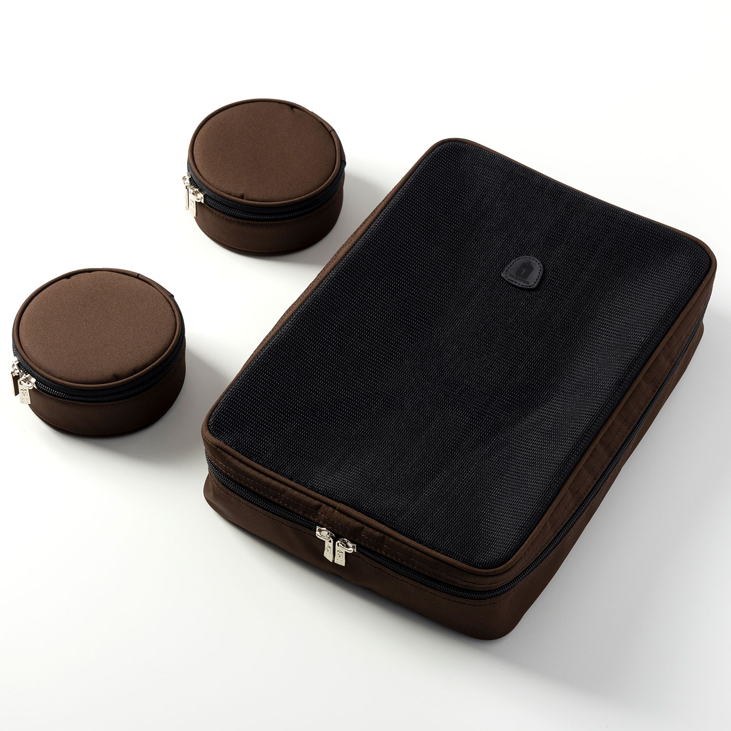 [TABITUS/タビタス] ワイシャツケース&ネックポーチ 2枚用 ブラウン