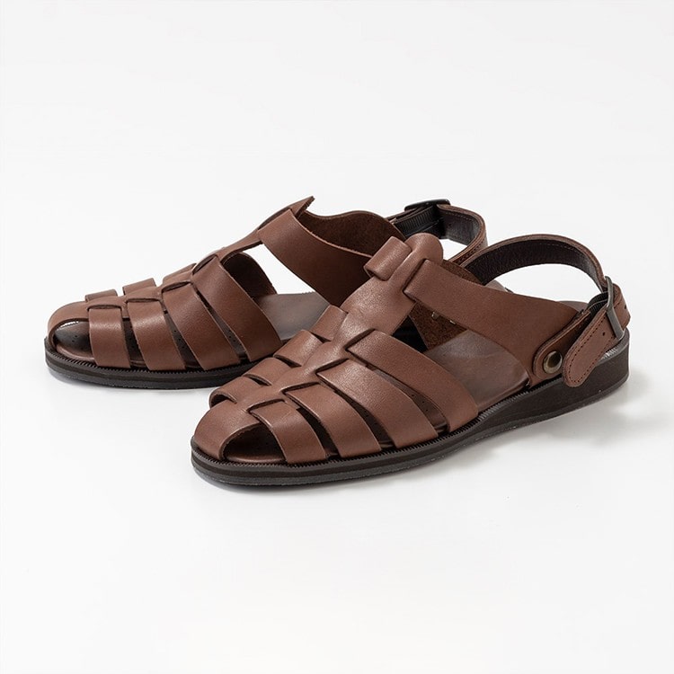 [Snobbist]日本製2WAYレザーグルカサンダル　ダークブラウン　S