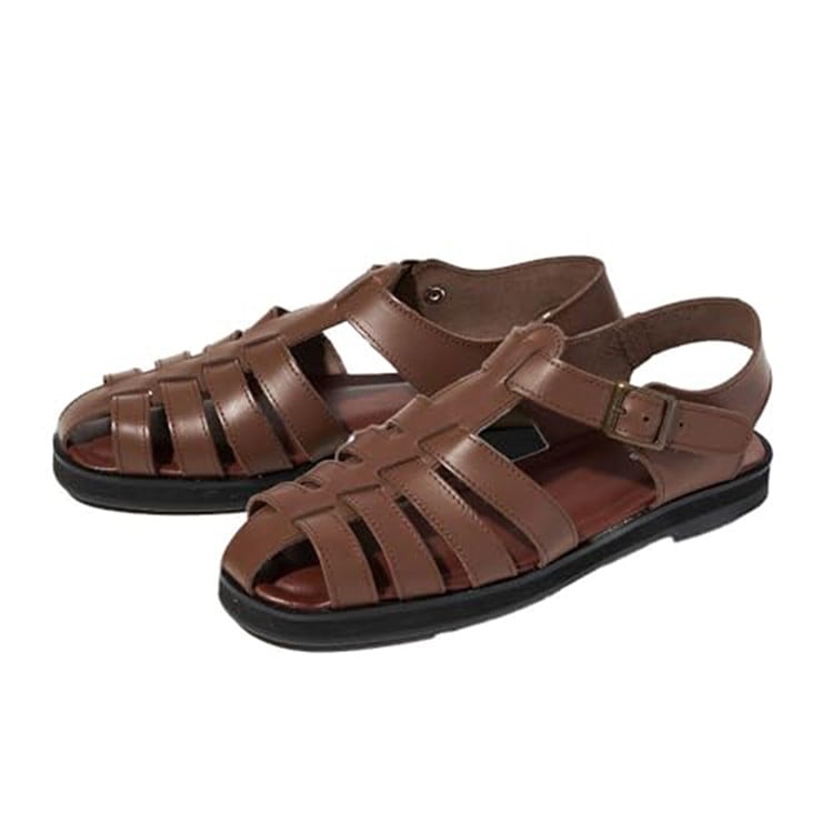 [GLENCHECK] 姫路レザーグルカサンダル ダークブラウン 3L