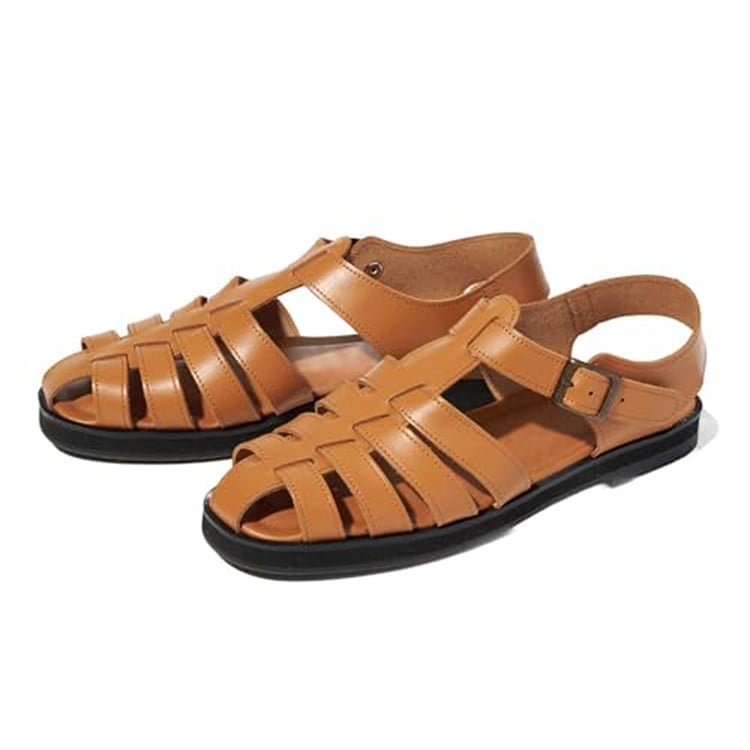 [GLENCHECK] 姫路レザーグルカサンダル キャメル M