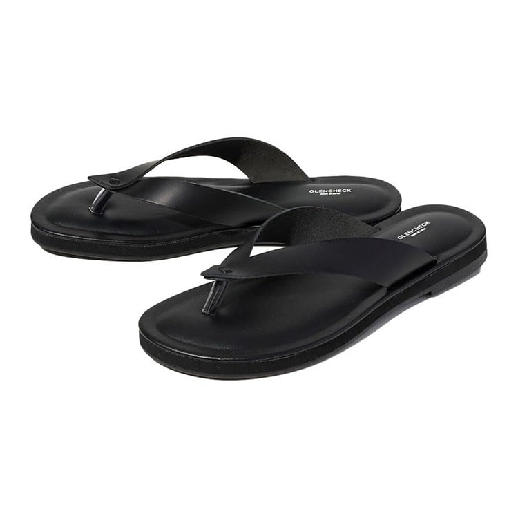 [GLENCHECK] 姫路レザートングサンダル ブラック L