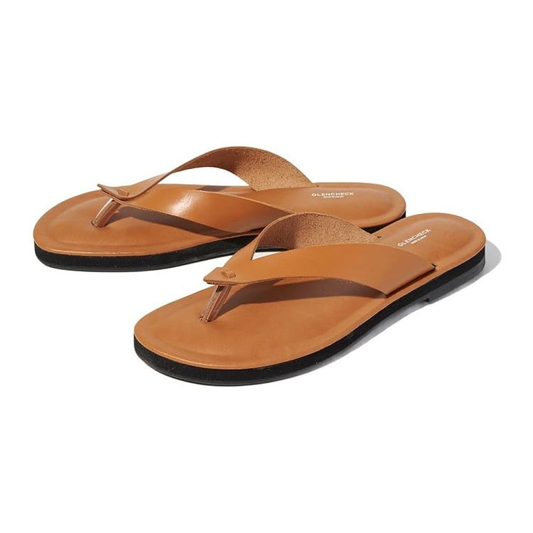 [GLENCHECK] 姫路レザートングサンダル キャメル M