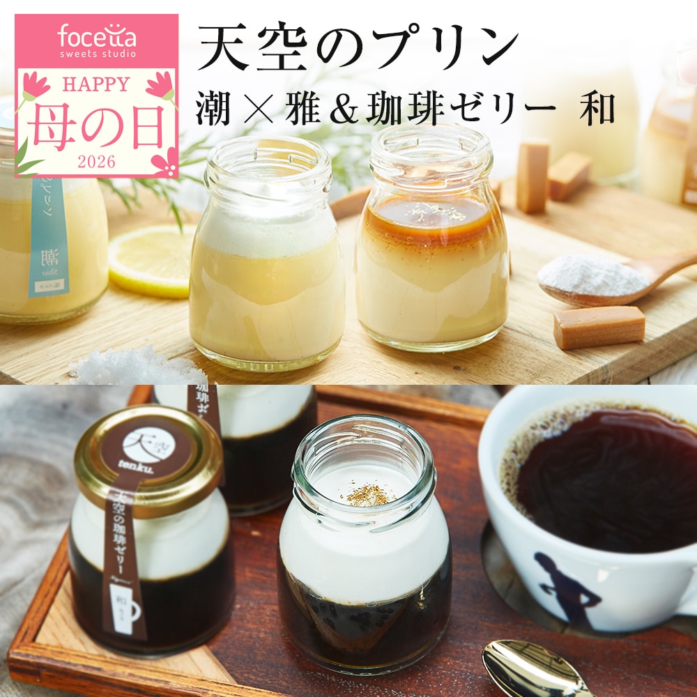 母の日 ギフト 天空のプリン コーヒー ゼリー 和 スイーツ コーヒー 天空のプリン 雅×潮 キャラメル 塩バニラ プリン 父の日 洋菓子 贈り物 誕生日 お礼 記念日 送料無料 お祝い プレゼント 詰め合わせ