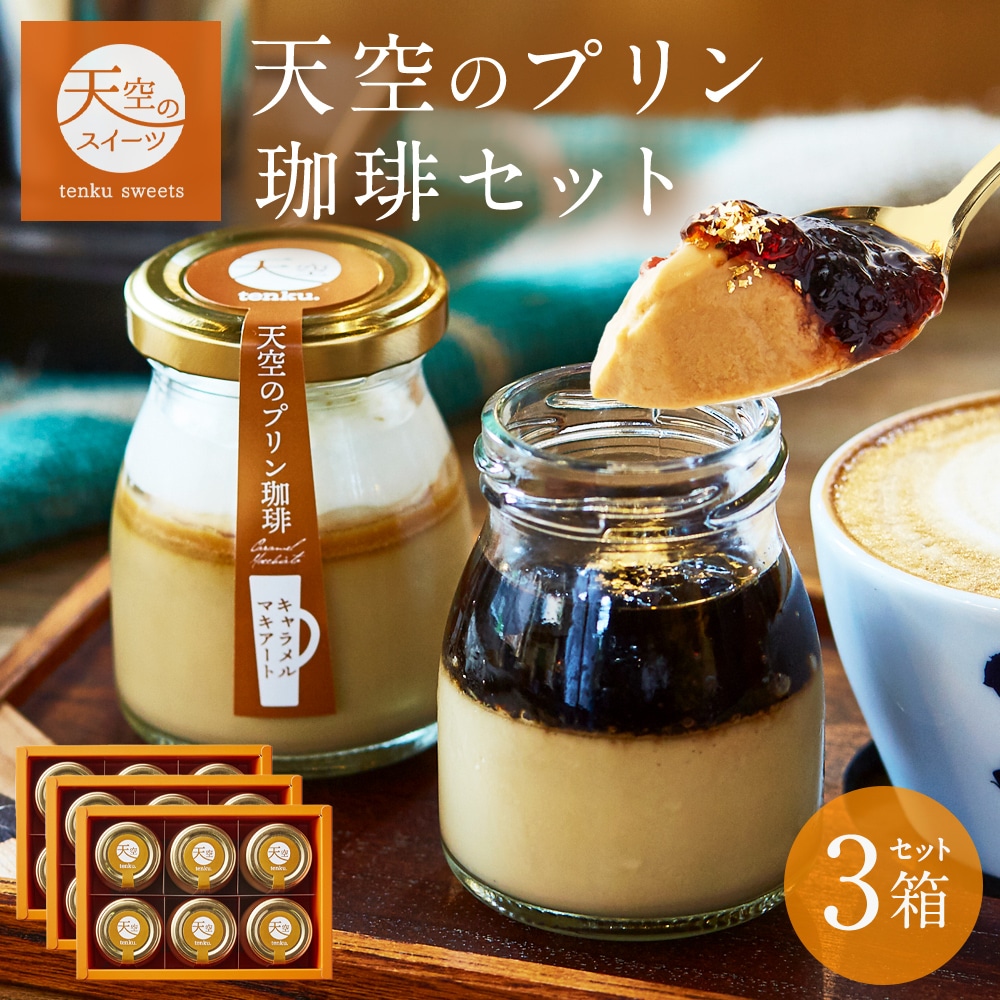 母の日 ギフト 天空のプリン 珈琲 プリン エスプレッソ キャラメルマキアート 2種 3箱セット スイーツ コーヒー プリン 父の日 洋菓子 贈り物 誕生日 お礼 記念日 送料無料 お祝い プレゼント 詰め合わせ