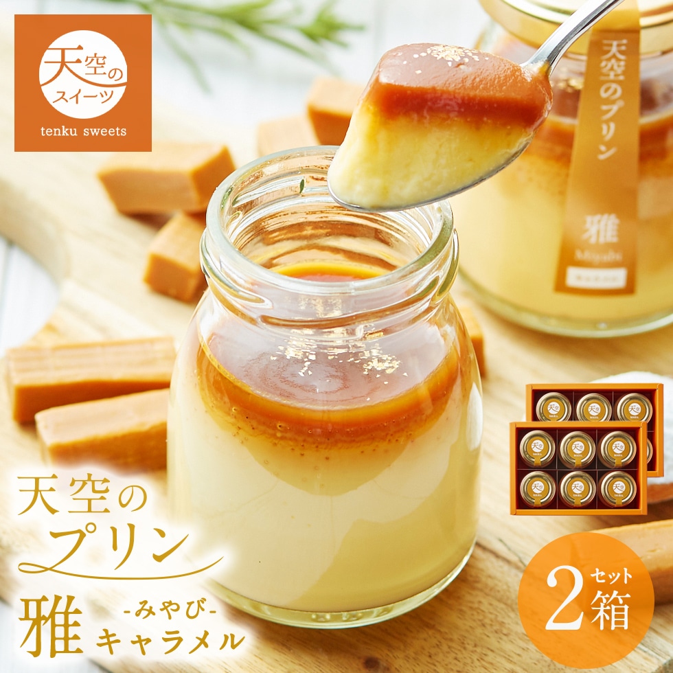 母の日 ギフト 天空のプリン 雅（みやび） キャラメル 2箱セットスイーツ プリン 父の日 洋菓子 贈り物 誕生日 お礼 記念日 送料無料 お祝い プレゼント