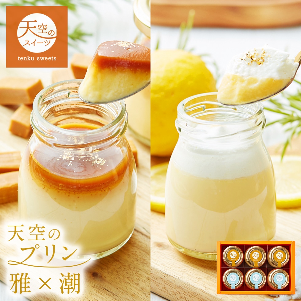 母の日 ギフト 天空のプリン 雅（みやび） × 潮（塩バニラ） キャラメル スイーツ プリン 父の日 洋菓子 贈り物 誕生日 お礼 記念日 送料無料 お祝い プレゼント