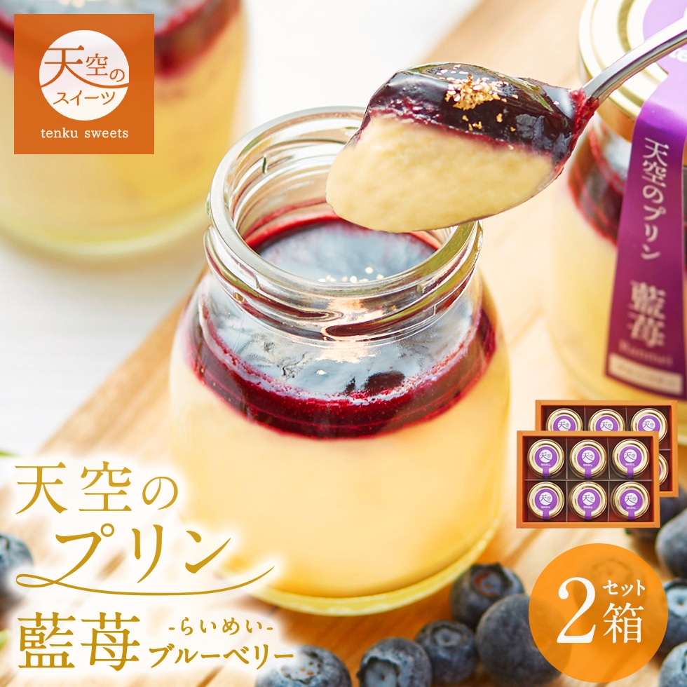 母の日 ギフト 天空のプリン 藍苺 ブルーベリー 6個 2箱セット ギフト スイーツ 最高級 洋菓子 父の日 贈り物 誕生日 お礼 記念日 送料無料 お祝い プレゼント