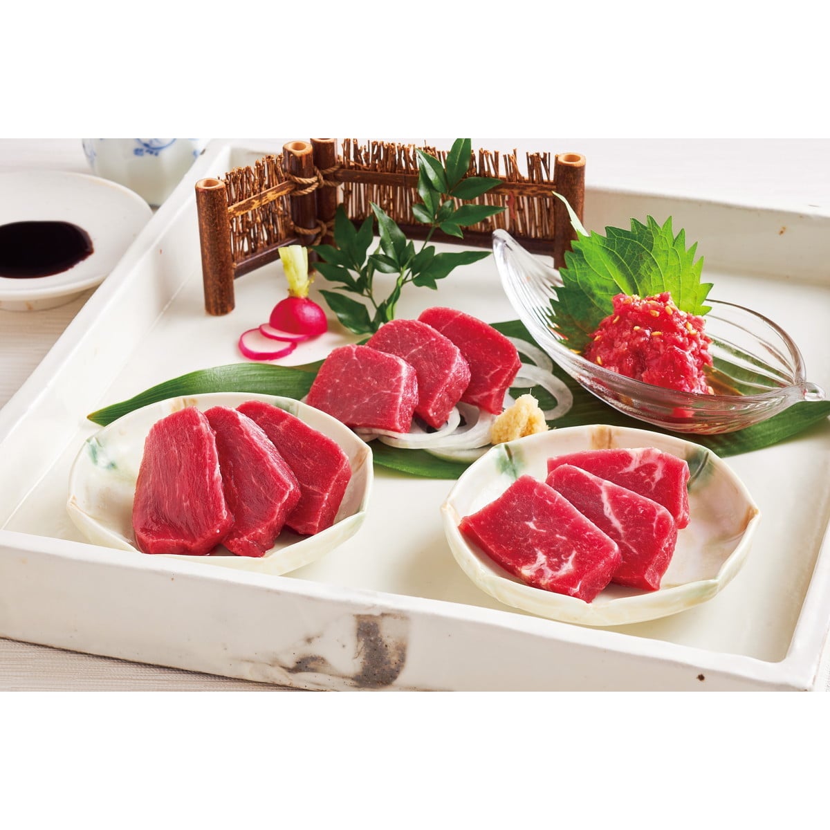 熊本「フジチク」ふじ馬刺しとユッケのセット