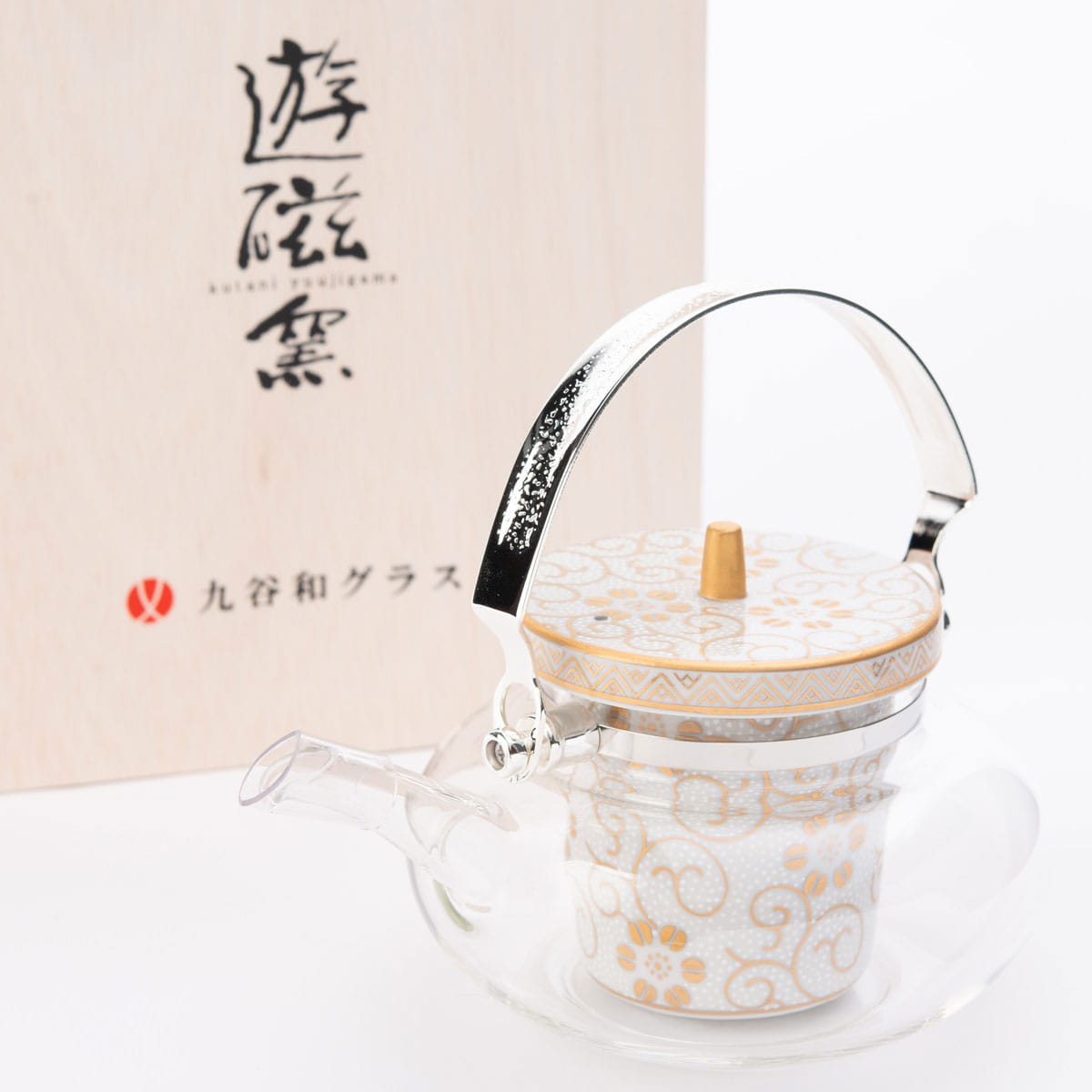 九谷和グラス 九谷ちろり 白粒鉄仙 〔ガラス注器、氷器〕