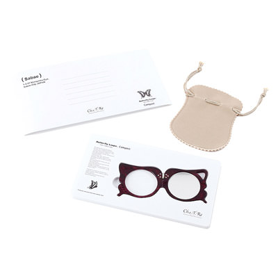 〈 バタフライルーペ・コンパクト 〉携帯用・蝶々 株式会社乾レンズ・福井県 ベネチアンレッド