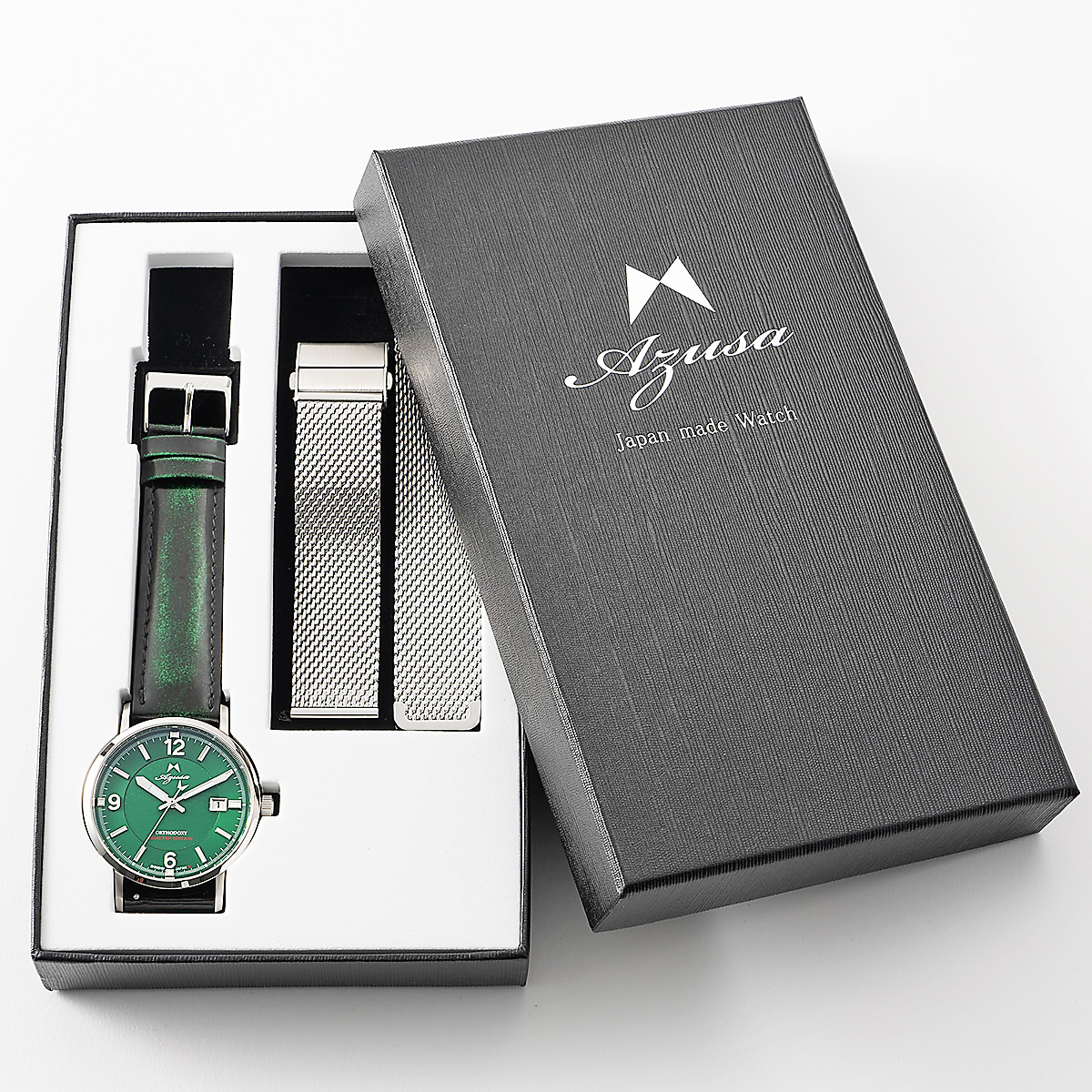 ORTHODOXY 2nd カーフベルト×ステンレスメッシュベルト セット 〔ベルト幅20mm〕 ブルー