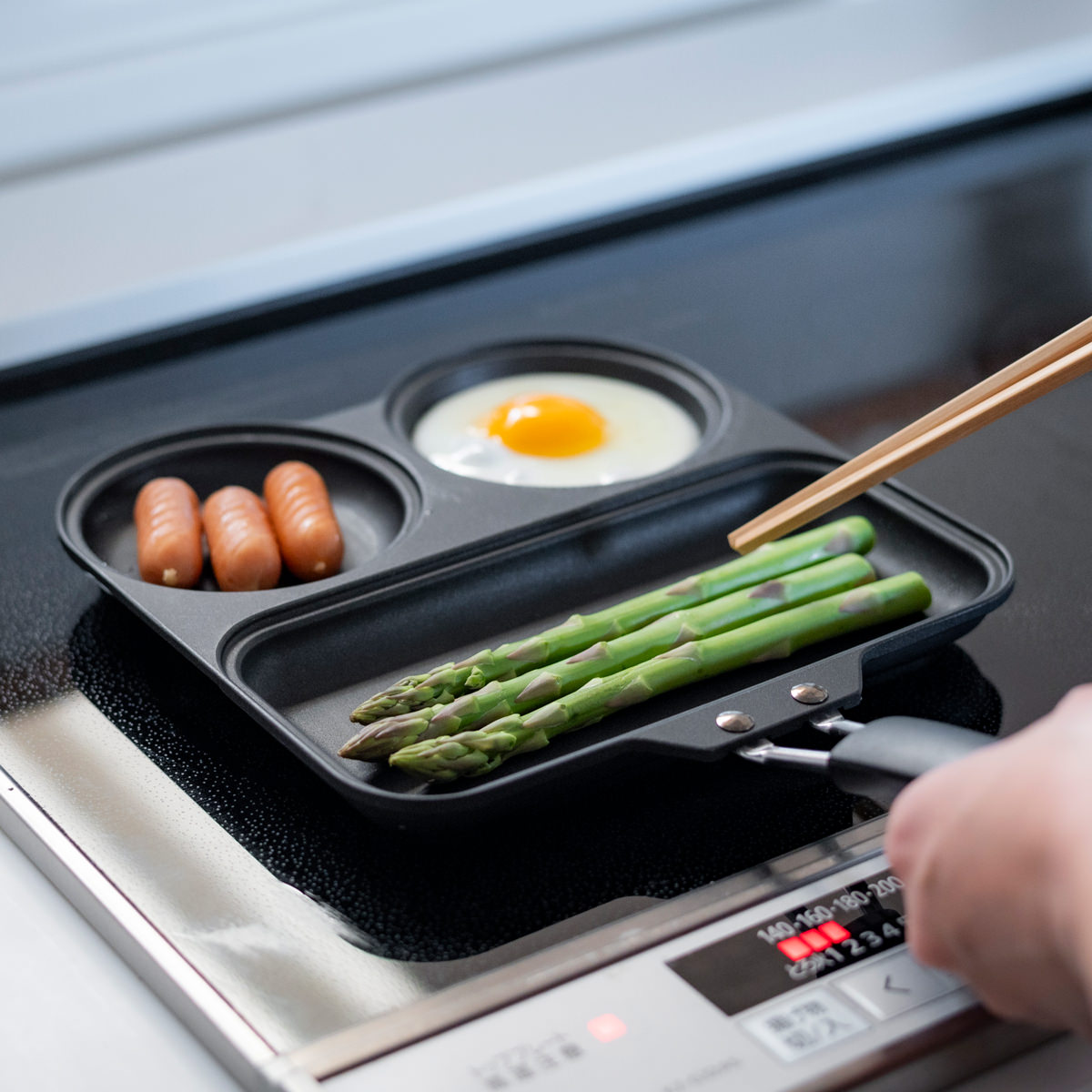 まるまるしかくパン(IH・ガス火両対応) 〔サイズ:約21.0×38.0×高さ6.8cm、重量:約0.9kg〕【沖縄県・離島 配送不可】