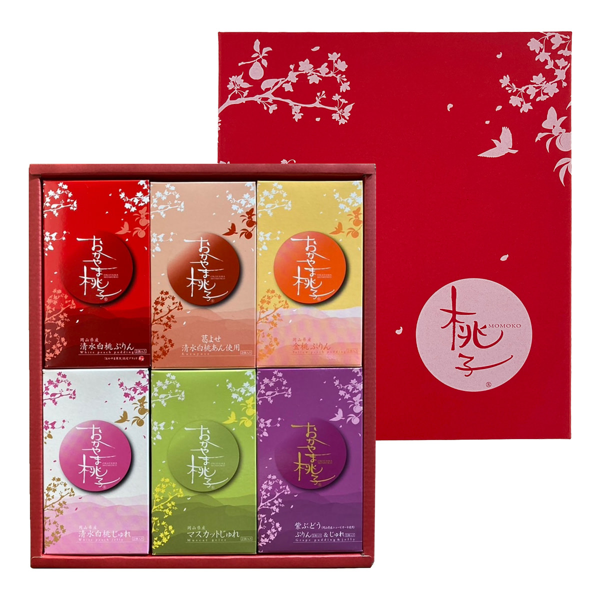 おかやま桃子 ジュレ プリン 詰め合わせ 〔清水白桃ぷりん、金桃ぷりん、マスカットじゅれ ほか全6種計12個〕