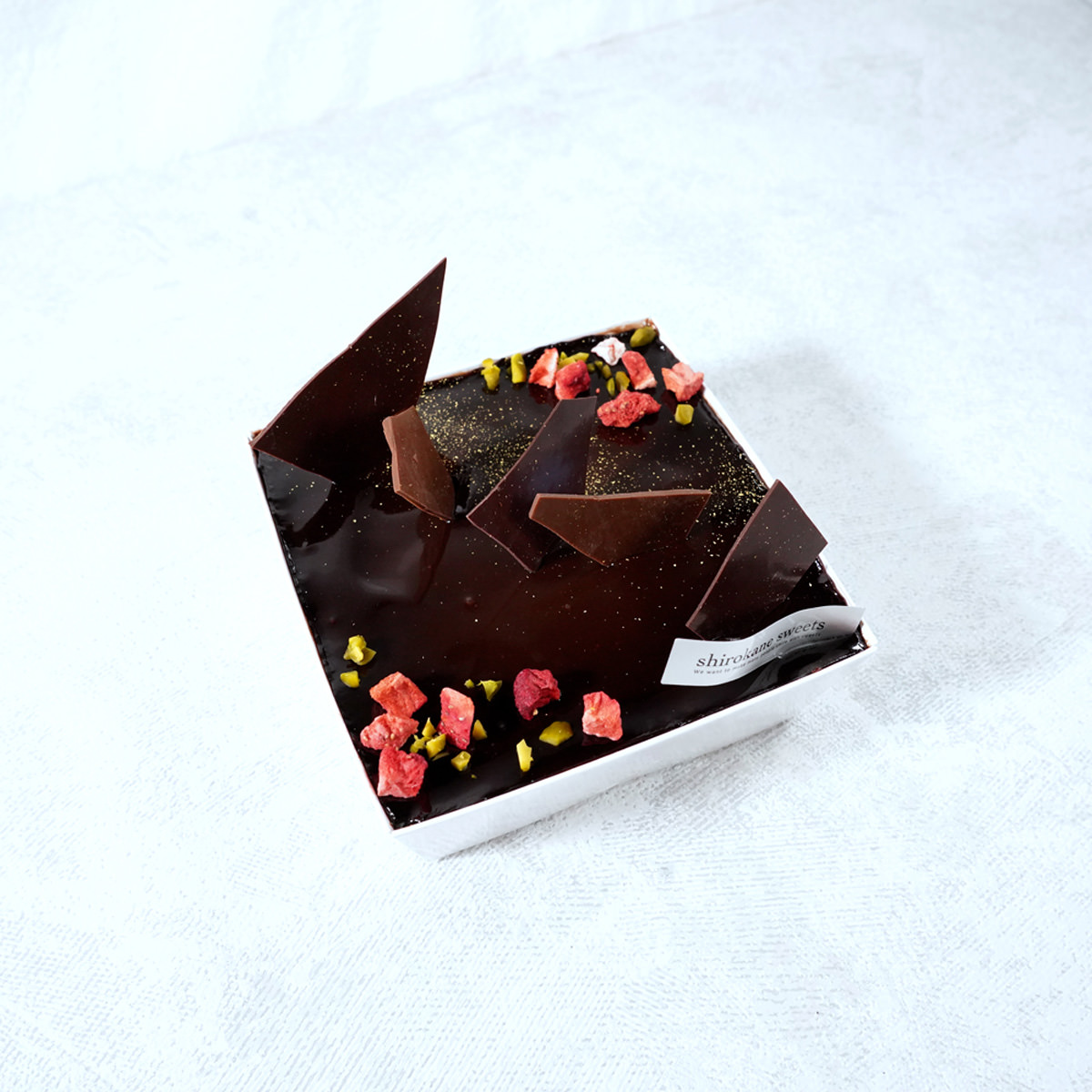 スイーツボックス 白金ミロワール ショコラ〔底95mm×95mm×高さ40mm〕