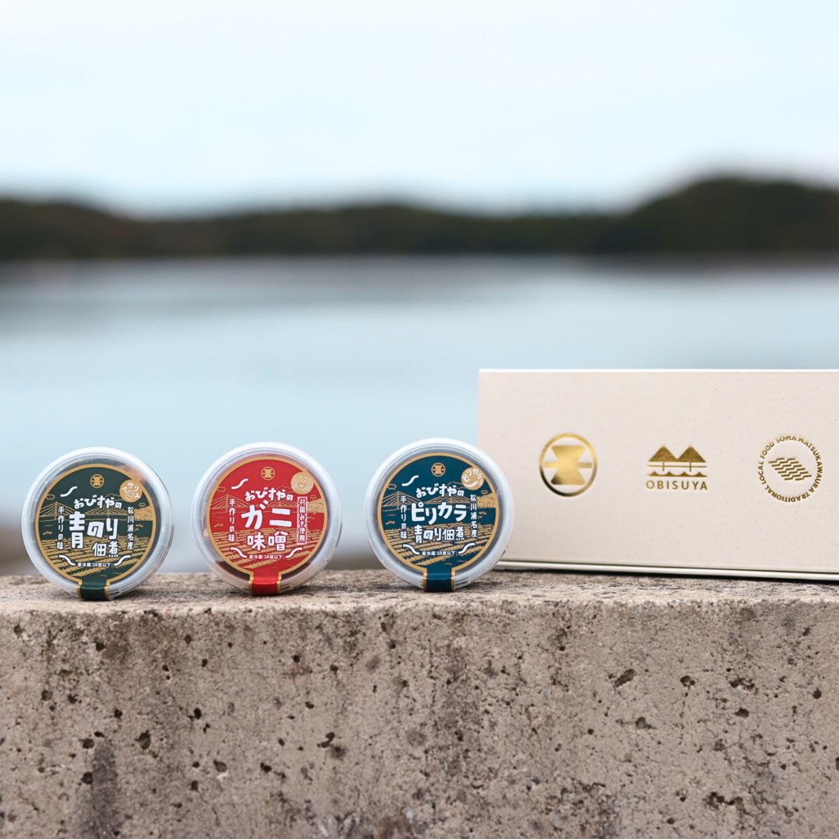 uoya おびすや 佃煮 詰め合わせ 食べ比べセット〔アサリ入、ピリカラ、ガニ味噌 各100g〕