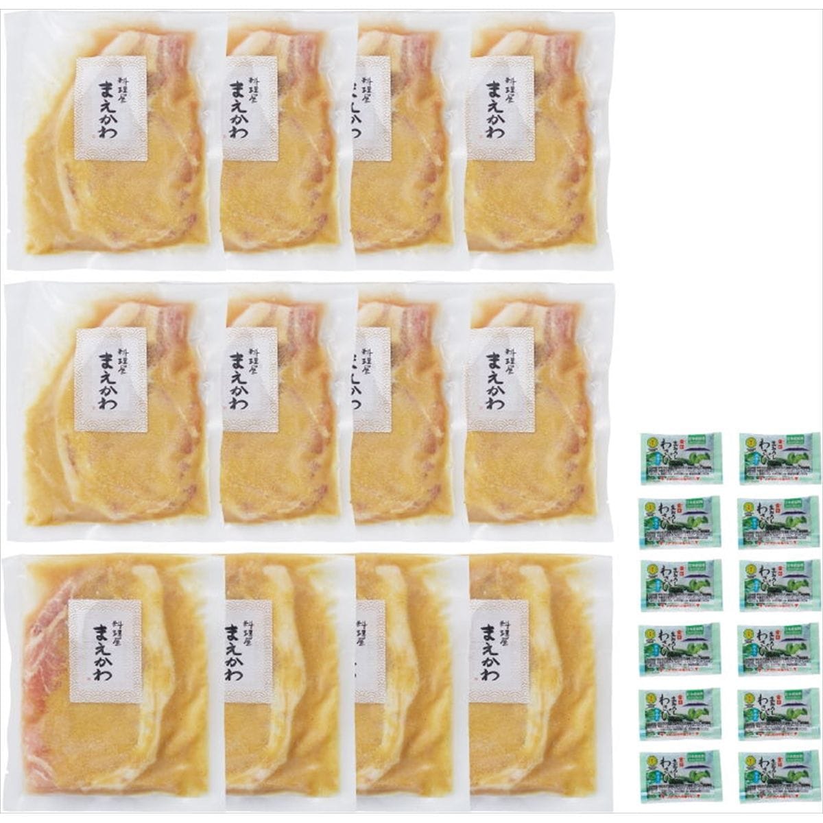 料理屋まえかわ 前川浩一監修 国産豚肉の西京味噌たれ漬 12枚〔豚ローススライス味噌たれ漬100g(固形70g、たれ30g)×12、わさび×12 〕